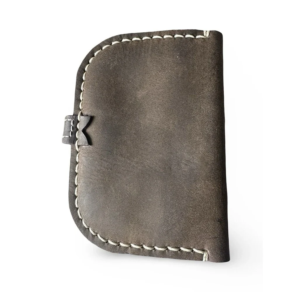 Wolf Head Vintage Suede Brown Leather Snap Bifold Wallet western 🤠 boho